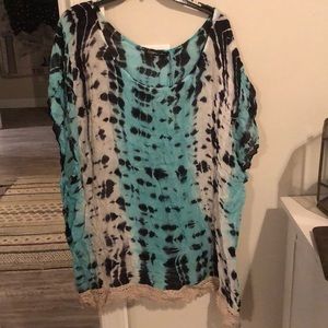 Tie dye blue cover up